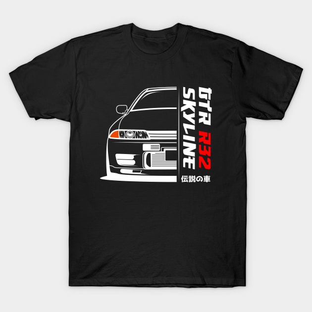 Front JDM R32 T-Shirt by GoldenTuners